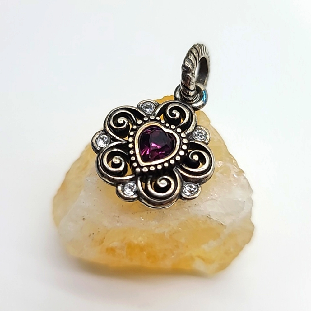 Brighton Retired Swarovski Crystal "FEBRUARY" Birthstone Charm! Amethyst 👑